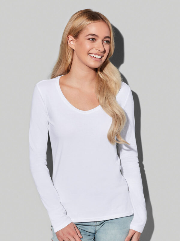 T-shirt donna cotone/elastan m/lunghe