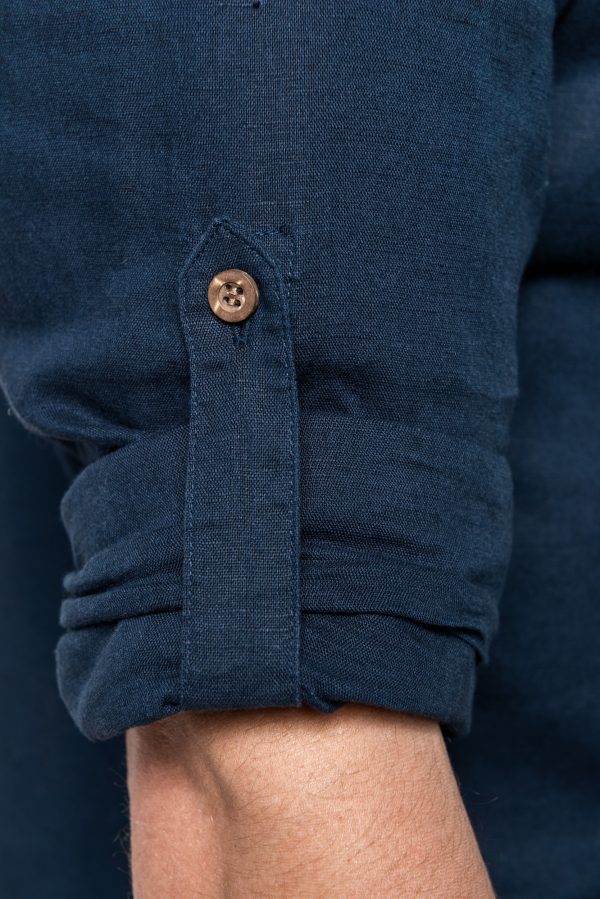 Camicia uomo lino e cotone manica lunga - immagine 2