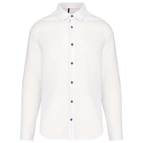 Camicia uomo lino e cotone manica lunga - immagine 5